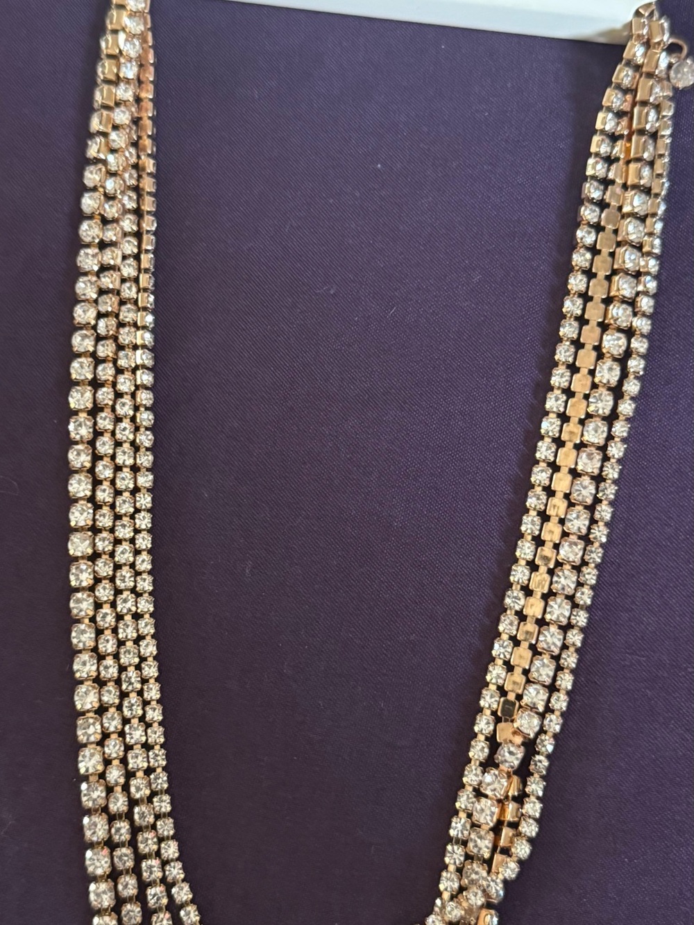 Gold-Tone Multi-Strand Crystal Necklace - Women Jewelry
